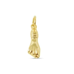Mano Puño Higa Colgante Amuleto Plata Ley 925m chapado oro 20 mm. hue