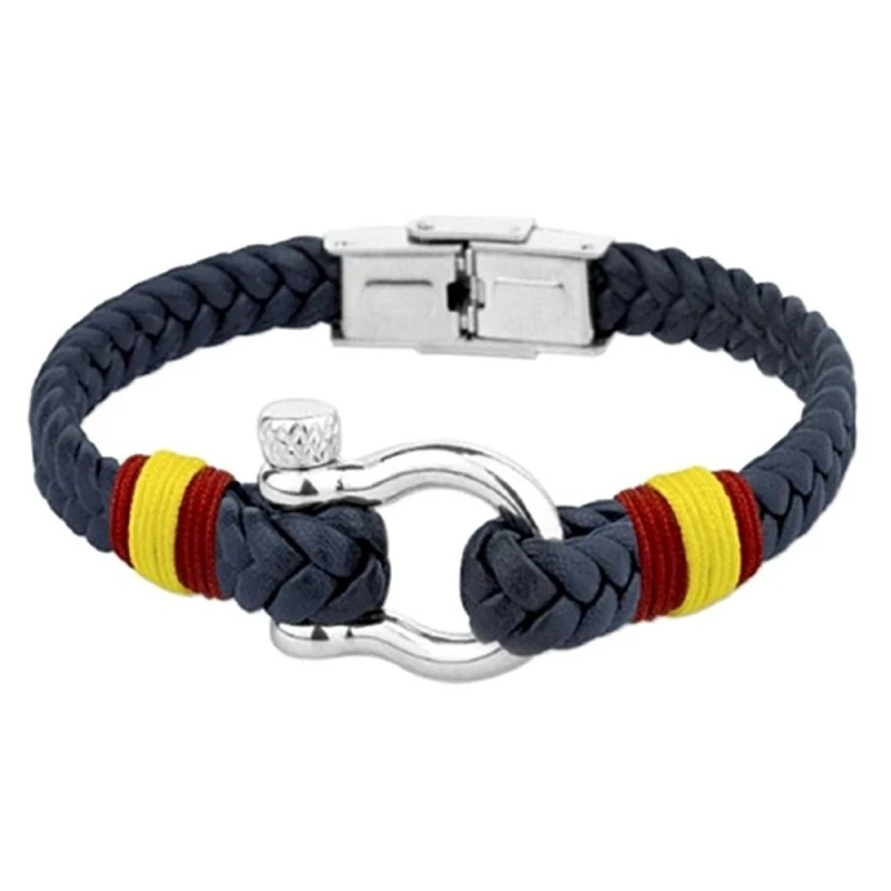 Pulsera acero inox rodio colección Soul Albero 21cm. bandera España e