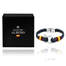 Pulsera acero inox rodio colección Soul Albero 21cm. bandera España e