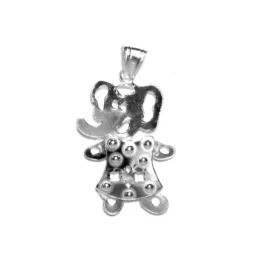 Colgante plata Ley 925m elefante movible cabeza pies manos [793]