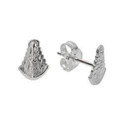 Pendientes plata Ley 925m Virgen del Rocío 8mm. cierre presión