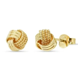 Pendientes Plata Ley 925m chapados oro niña 6 mm. forma nudo
