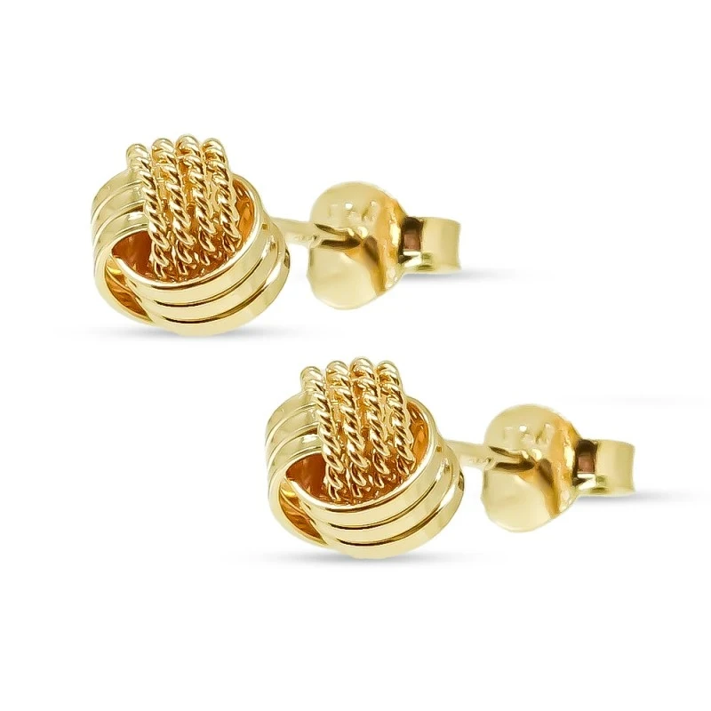 Pendientes Plata Ley 925m chapados oro niña 6 mm. forma nudo