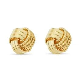 Pendientes Plata Ley 925m chapados oro niña 6 mm. forma nudo