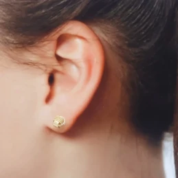 Pendientes Plata Ley 925m chapados oro niña 6 mm. forma nudo