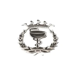 Insignia Profesional Farmacia Plata Ley 925m detalles láser 19 mm. pi