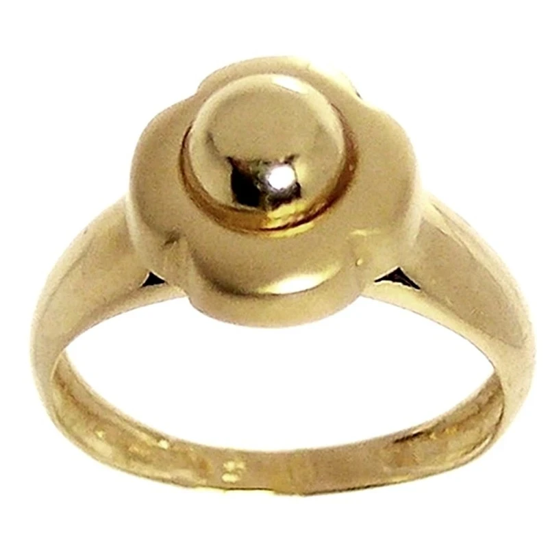 Sortija oro 18K flor mate bola lisa Peso: 2,7gr. [150]