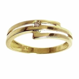 Sortija oro 18K mate brillo circonita Peso: 2,6gr. [155]