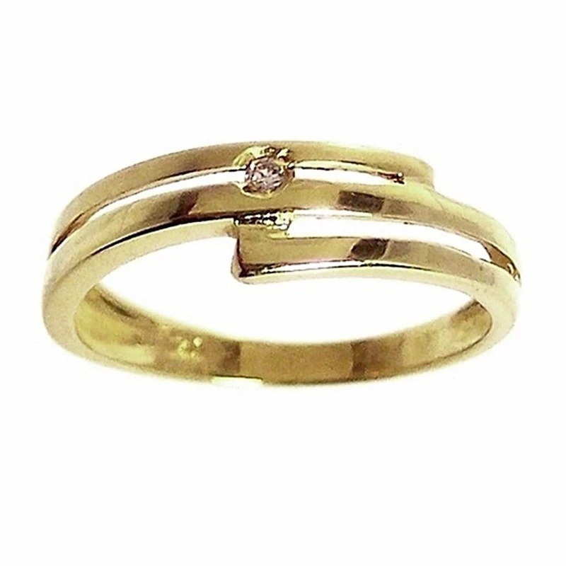 Sortija oro 18K mate brillo circonita Peso: 2,6gr. [155]