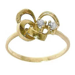 Sortija oro 18K 2 circonitas Peso: 1,4gr. [185]