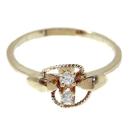 Sortija oro 18K 2 circonitas Peso: 1,6gr. [192]