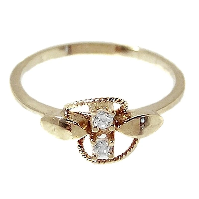 Sortija oro 18K 2 circonitas Peso: 1,6gr. [192]