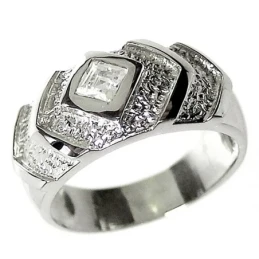 Sortija oro 18k blanco circonita [235]