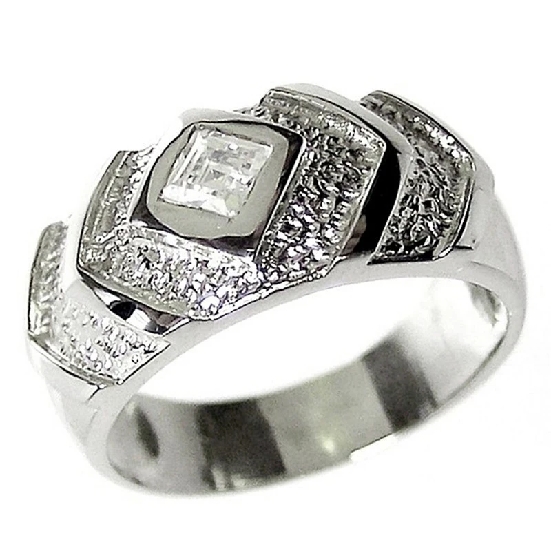 Sortija oro 18k blanco circonita [235]