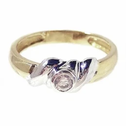 Solitario oro 18K bicolor Peso: 3,3gr. [238]