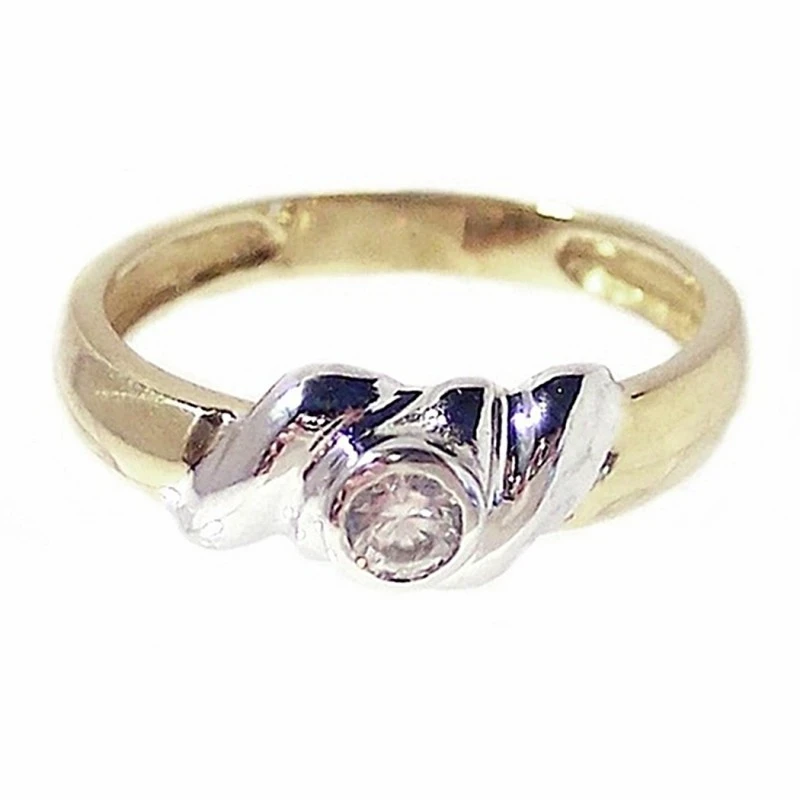 Solitario oro 18K bicolor Peso: 3,3gr. [238]