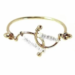 Sortija oro 18k fina perlitas naturales [675]