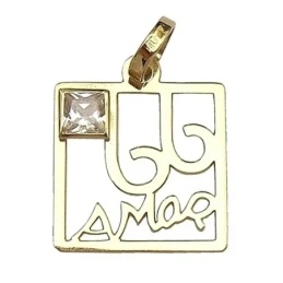 Colgante cuadrado oro 18k [645]