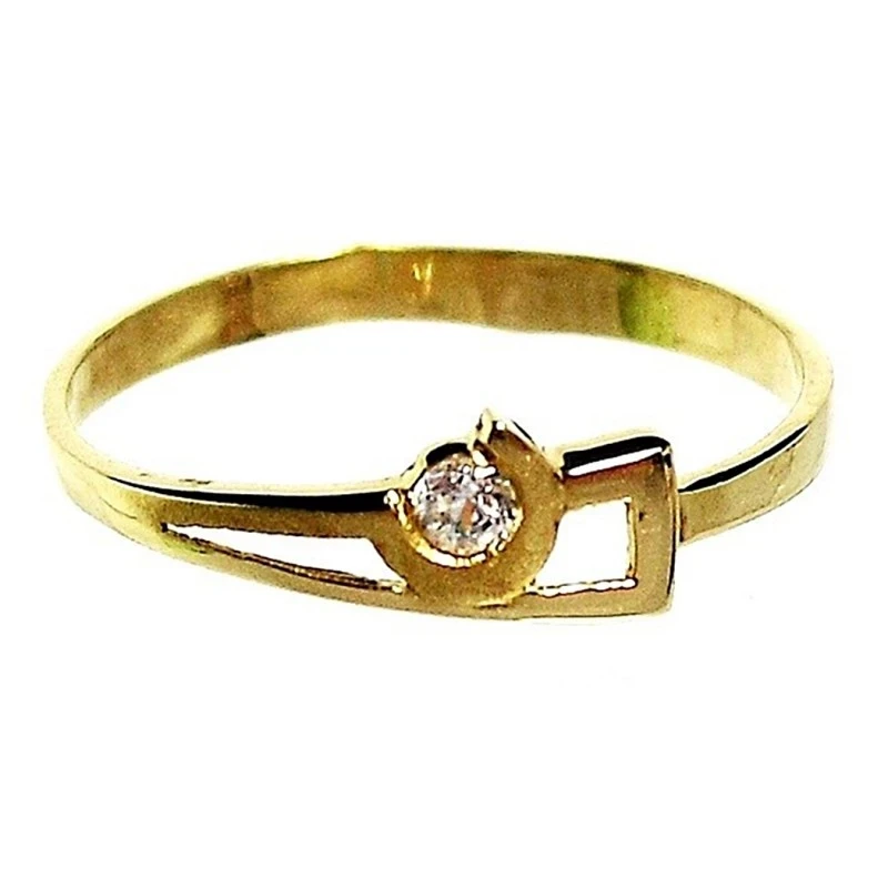Sortija oro 18k circonita mate brillo [702S]
