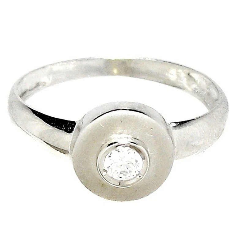 Sortija oro 18k blanco 18k circonita [546S]