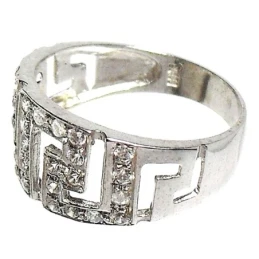 Sortija oro 18k blanco 18k circonita microengaste [584S]