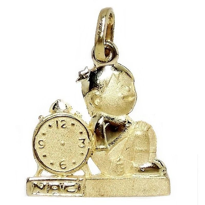 Colgante oro 18k niño reloj [283]