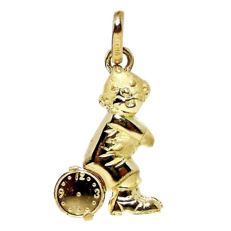 Colgante oro amarillo 18k payaso reloj 20mm. niño