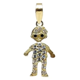 Colgante oro 18k niño circonitas [4969]