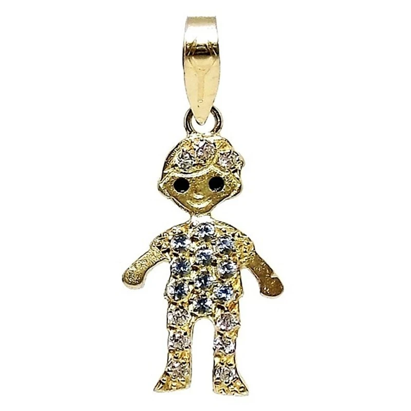 Colgante oro 18k niño circonitas [4969]
