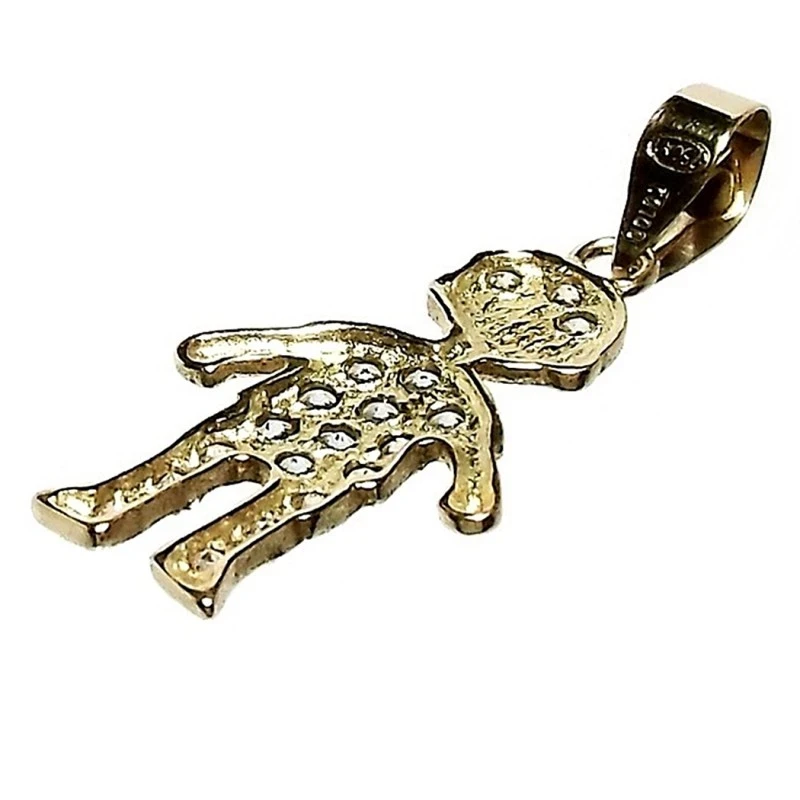 Colgante oro 18k niño circonitas [4969]
