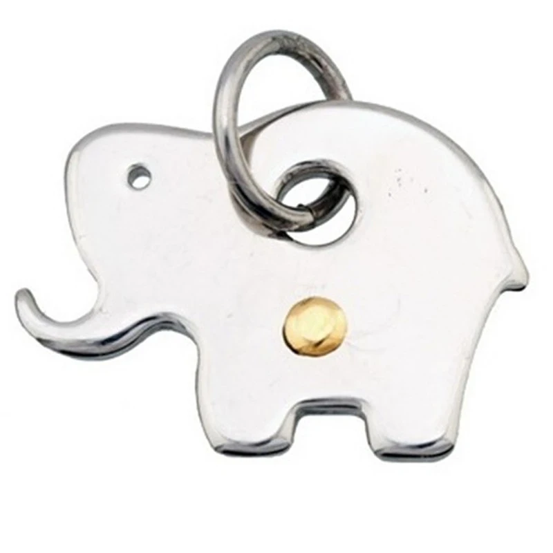 Colgante acero y detalle oro 18k elefante [4973]