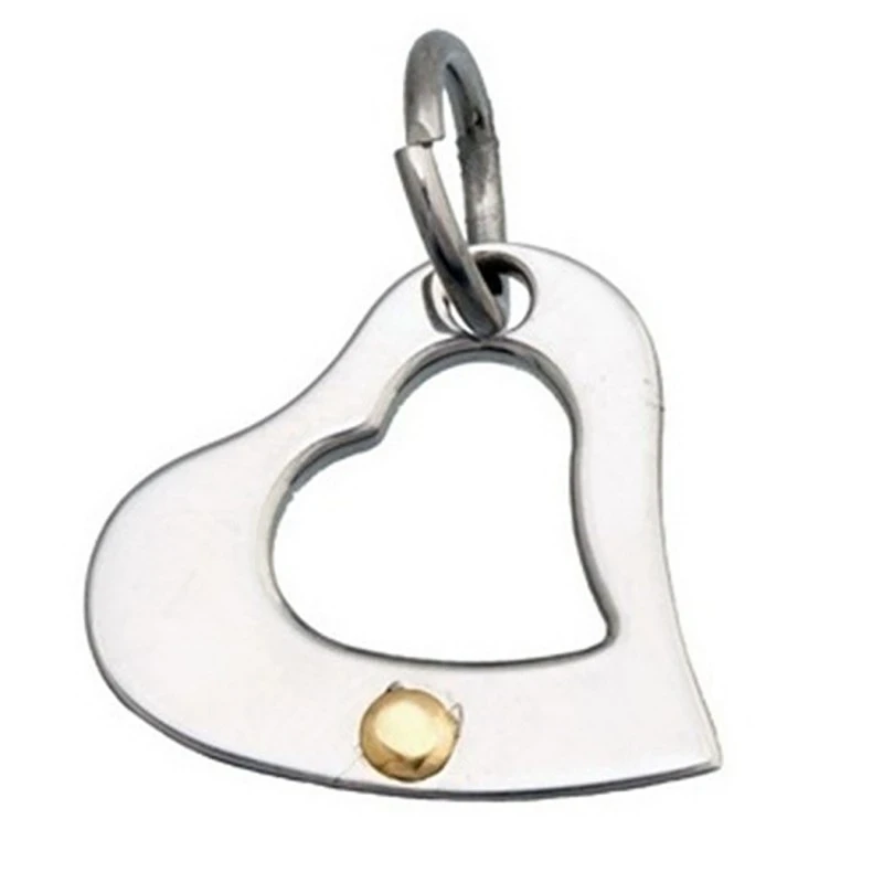 Colgante acero y detalle oro 18k corazón [4974]