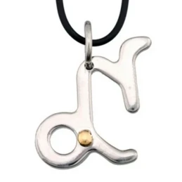 Colgante gargantilla acero detalle central oro 18k 20mm. horóscopo zodíaco Capricornio