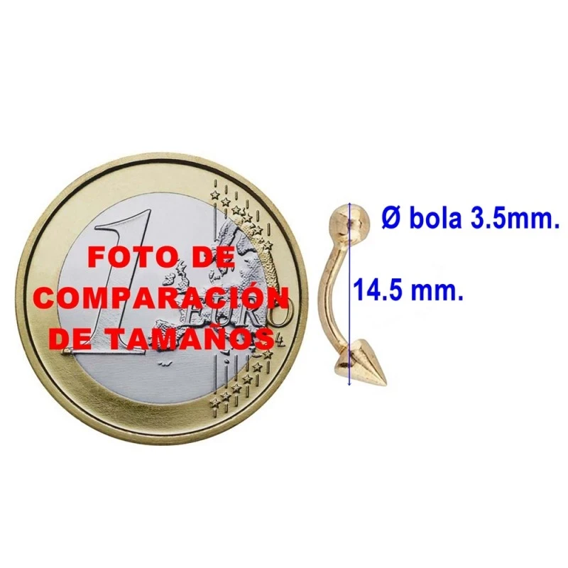Piercing oro 18k ceja pincho [6022]
