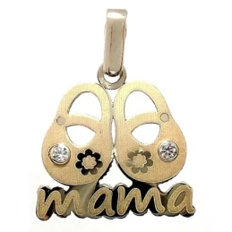Colgante oro 9k mamá zapatos circonita [6731] Regalo día madre