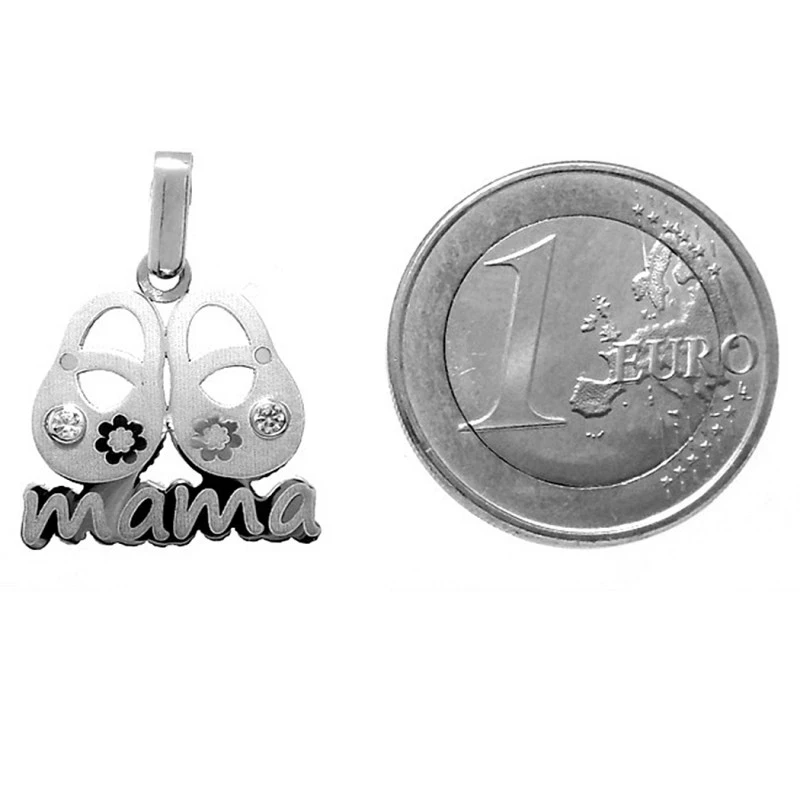 Colgante oro 9k mamá zapatos circonita [6731] Regalo día madre