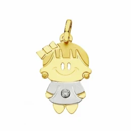 Colgante oro 9k chica circonita [6733]