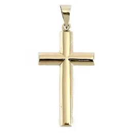 Cruz crucifijo oro 9k lisa 27 oval [7195]