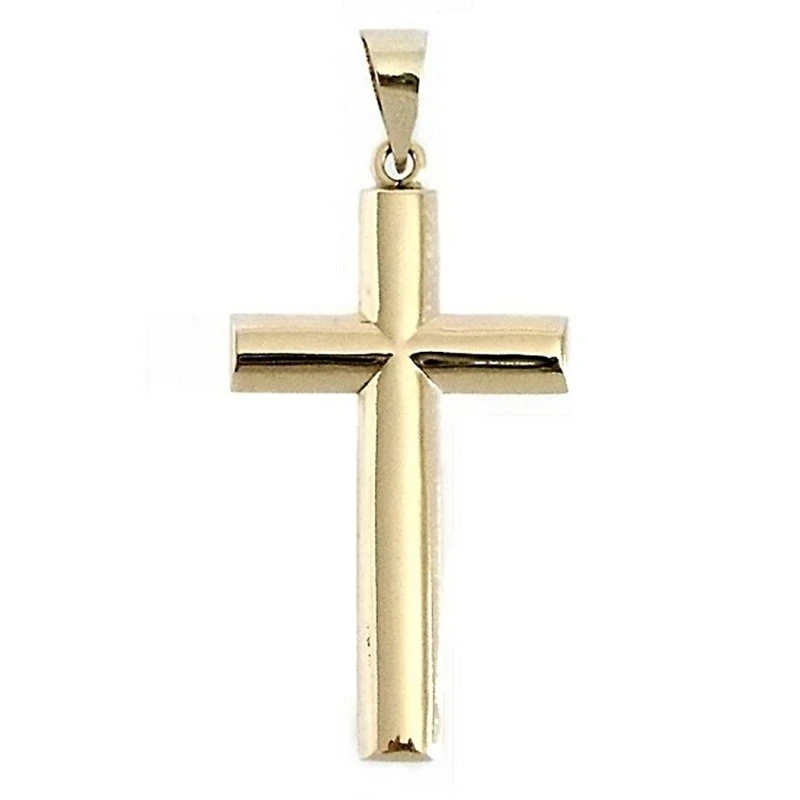 Cruz crucifijo oro 9k lisa 27 oval [7195]