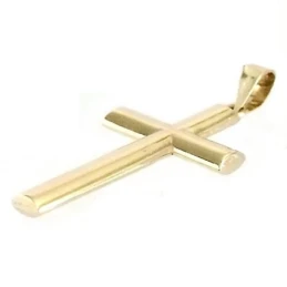 Cruz crucifijo oro 9k lisa 27 oval [7195]
