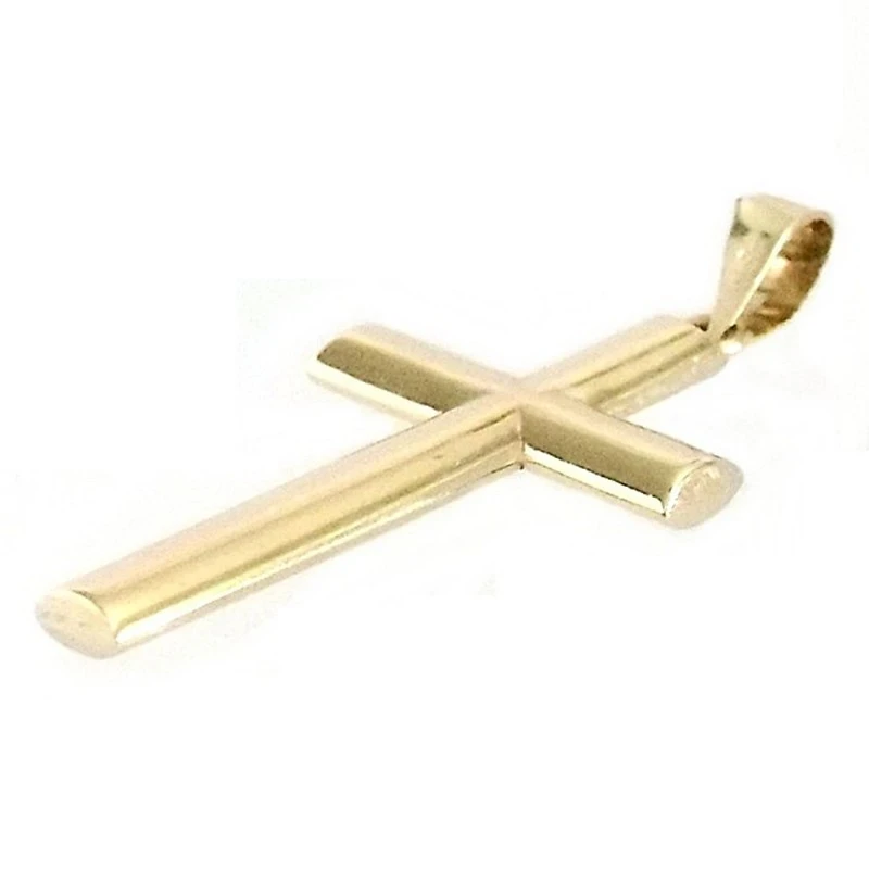 Cruz crucifijo oro 9k lisa 27 oval [7195]