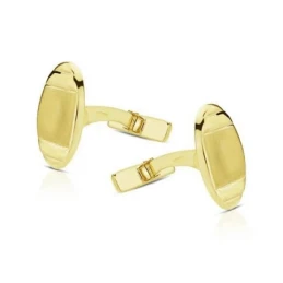 Gemelos oro 18k oval 18mm. mate y brillo 4 surcos [7216]