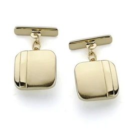 Gemelos oro 18k cuadrados 14mm. trevilla [7220]