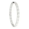 Pulsera oro blanco 18k aro media cana tornillos cuadrada