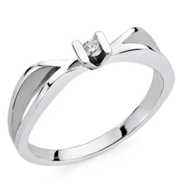 Sortija oro blanco 18k 1 diamante brillante 0,046ct [7288]