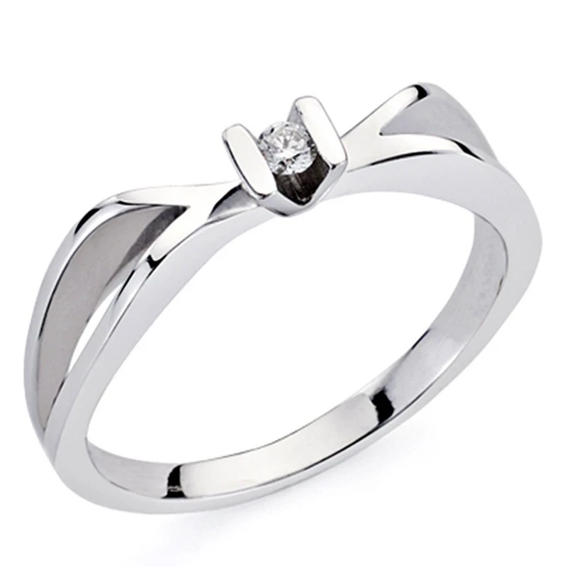 Sortija oro blanco 18k 1 diamante brillante 0,046ct [7288]