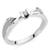 Sortija Oro 18k Blanco Diamante Brillante 0.046 ct. ancho 5 mm.