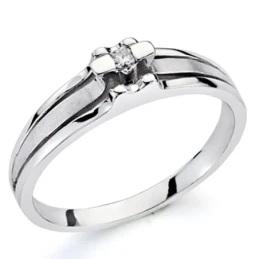 Sortija oro blanco 18k 1 diamante brillante 0,042ct [7289]