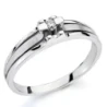 Sortija Oro 18k Blanco Diamante Brillante 0.042 ct. ancho 5 mm.