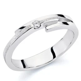 Sortija oro blanco 18k 1 diamante brillante 0,046ct [7290]